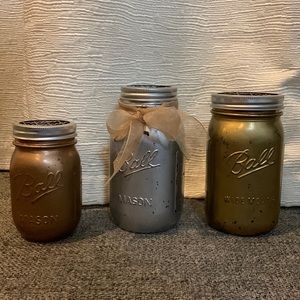 Farmhouse Decorative Mason Jars, set of 3